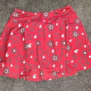 Red Star Patterned Women's Skirt